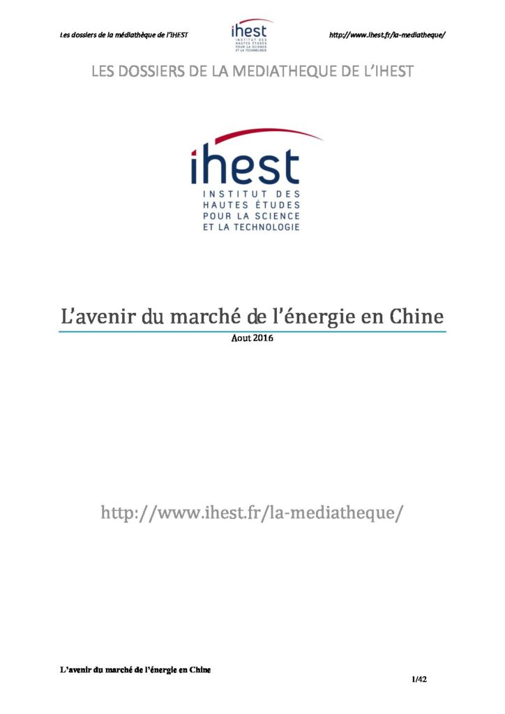 avenir marche energie chine